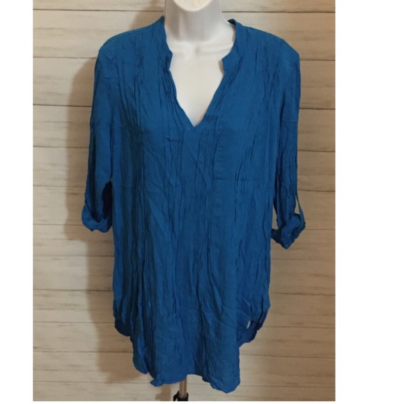 Market & Spruce Sequoia Crinkle Pleated Tunic - Picture 1 of 6